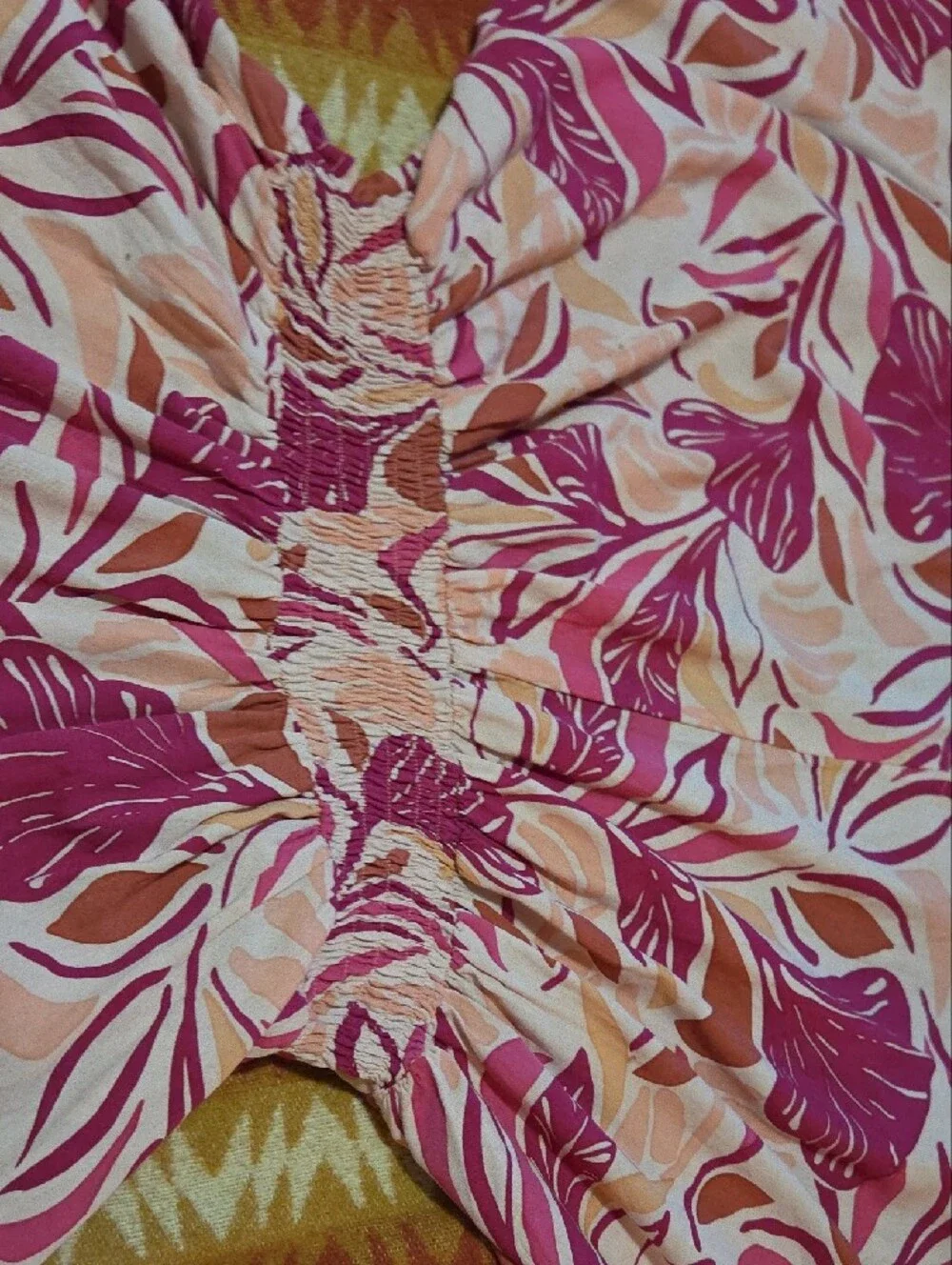 Santiki Pink & Cream Botanical Mini Dress